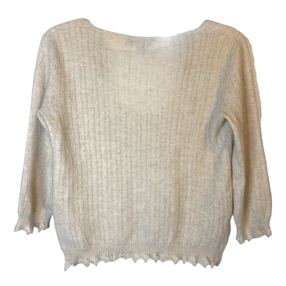 Authentic Vintage Louis Vuitton Tan Cashmere Crop Sweater, Size Large - Picture 3 of 10